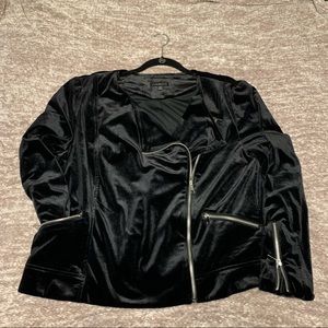 Lane Bryant Velvet Moto Blazer - black - 14/16 - Excellent Used Condition